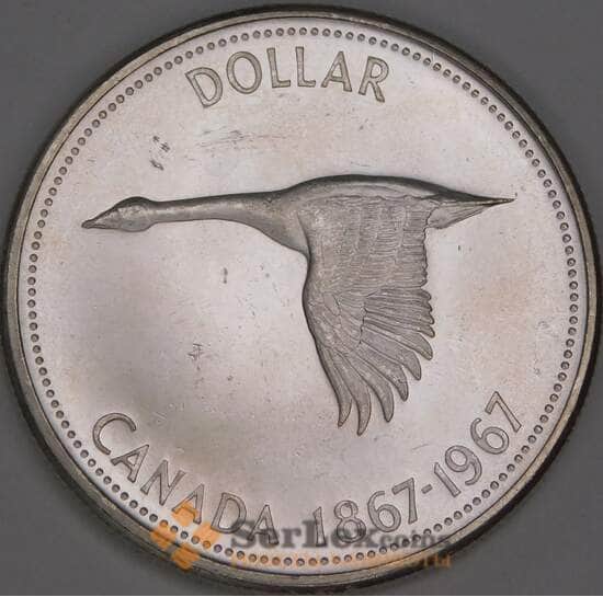 Канада 1 доллар 1967 КМ70 BU Гусь арт. 21531