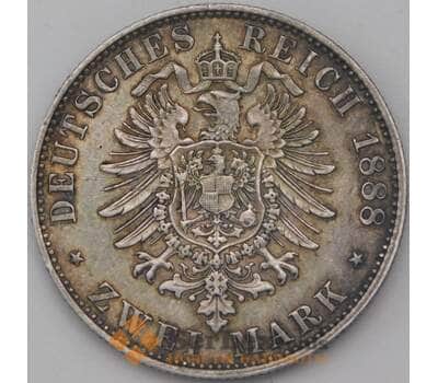 Монета Германия 2 марки 1888 А КМ359 XF Пруссия арт. 23926