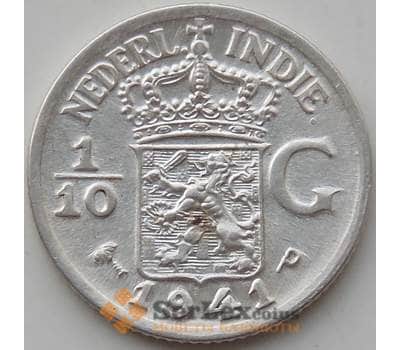 Монета Нидерландская Восточная Индия 1/10 гульдена 1941 P КМ318 AU арт. 13019