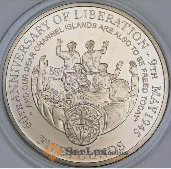 Гернси 5 фунтов 2005 КМ169 BU Возвращение Нормандских островов арт. 56667