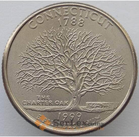 США 25 центов 1999 P КМ297 aUNC Кеннектикут (J05.19) арт. 18013
