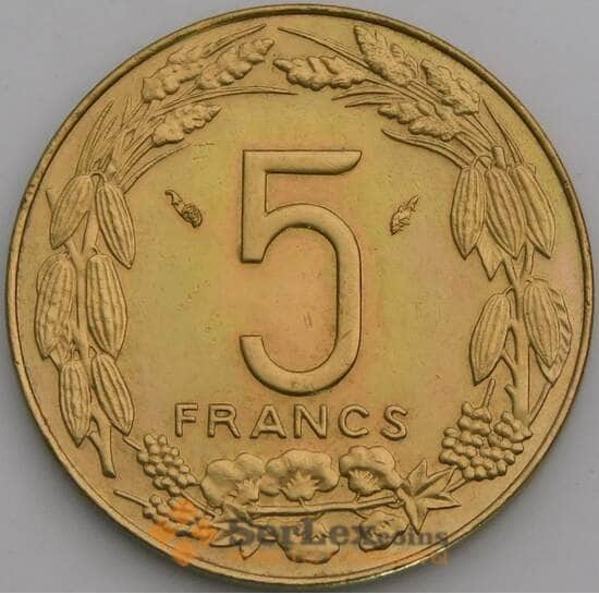 Центральная Африка 5 франков 1984 КМ7 UNC арт. 50073