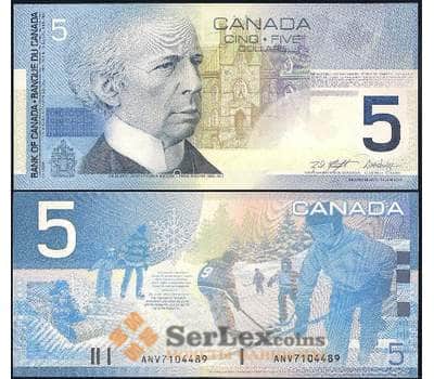 Банкнота Канада 5 долларов 2002 Р101 UNC Хоккей арт. 17583