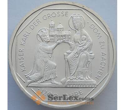 Монета Германия 10 марок 2000 КМ200 BU Собор в Аахене Серебро  (J05.19) арт. 16268