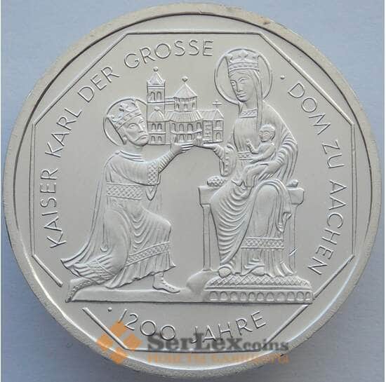 Германия 10 марок 2000 КМ200 BU Собор в Аахене Серебро  (J05.19) арт. 16268