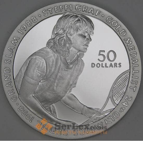 Ниуэ 50 долларов 1989 КМ44 Proof Сеул 1988 - Теннис, Штеффи Граф арт. 54097