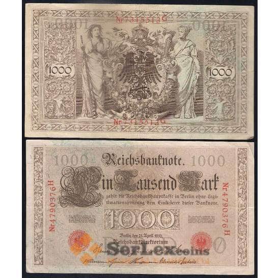 Германия банкнота 1000 марок 1910 Р44 XF арт. 40354