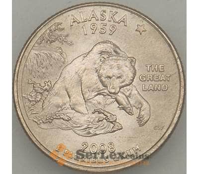 Монета США 25 центов 2008 P КМ424 XF Аляска арт. 18910