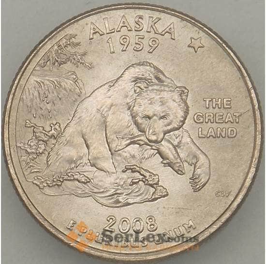 США 25 центов 2008 P КМ424 XF Аляска арт. 18910