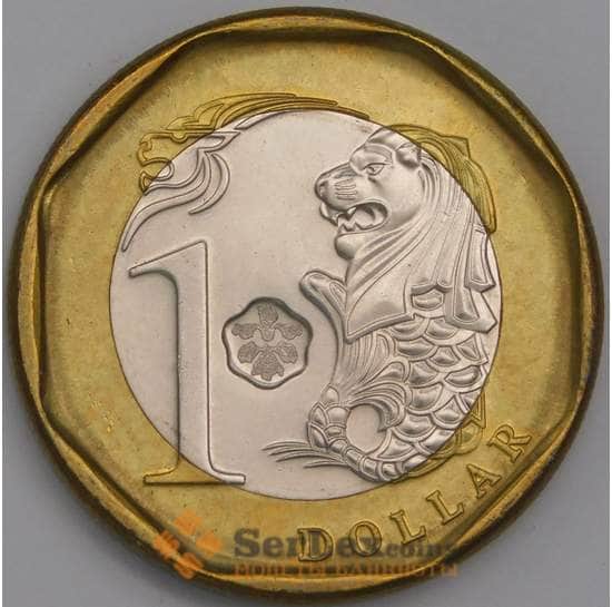 Сингапур монета 1 доллар 2017 КМ314 UNC арт. 42369