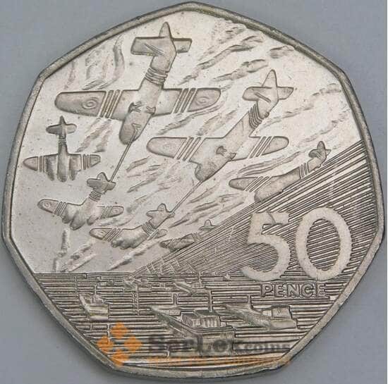 Великобритания 50 пенсов 1994 КМ966 UNC Высадка в Нормандии арт. 56778