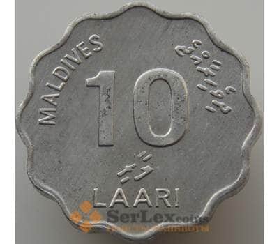 Монета Мальдивы 10 лаари 1984-2007 КМ70 Корабль арт. 10058