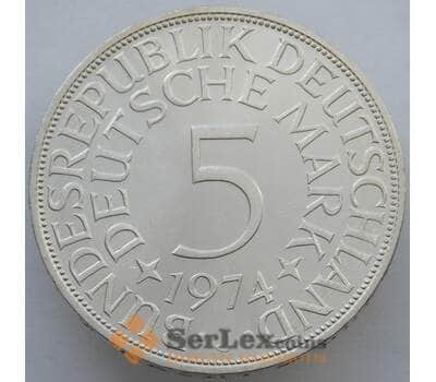 Монета Германия 5 марок 1974 J КМ112 BU Серебро (J05.19) арт. 14952