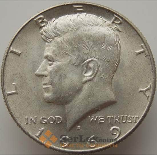 США 1/2 доллара 1969 D КМ202а UNC Кеннеди арт. 9307