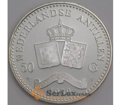 Нидерландские Антиллы монета 50 гульденов 1980 КМ28 BU арт. 47616
