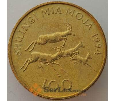 Монета Танзания 100 шиллингов 1994 КМ32 aUNC Антилопа (J05.19) арт. 16619