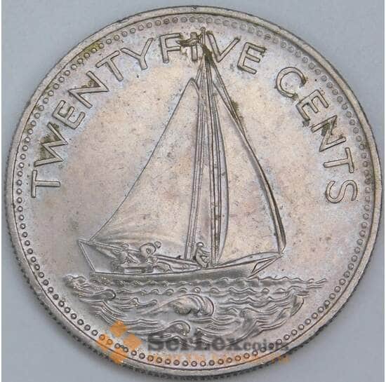 Багамские острова 25 центов 1991 КМ63.2 XF пятна арт. 57518 Багамские острова 25 центов 1991 КМ63.2 XF пятна арт. 57518