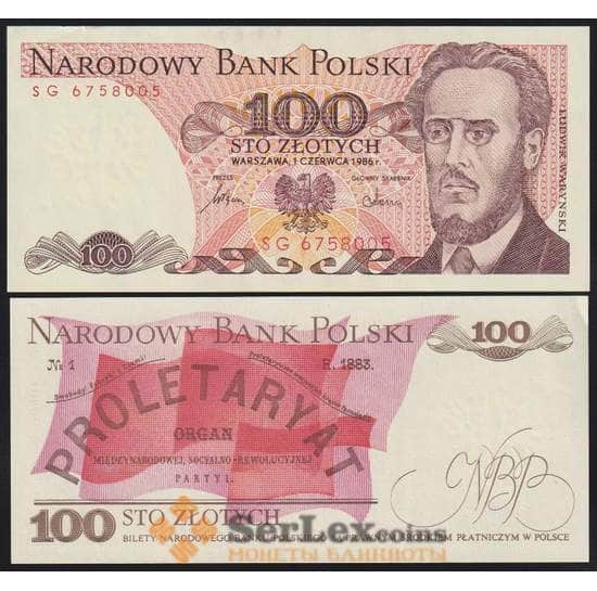 Польша банкнота 100 злотых 1986 Р143 UNC  арт. 48082
