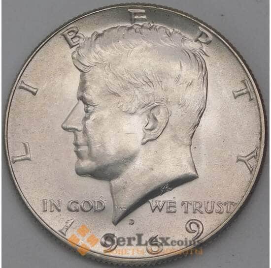 США монета 1/2 доллара 1969 D КМ202а UNC Кеннеди арт. 26129