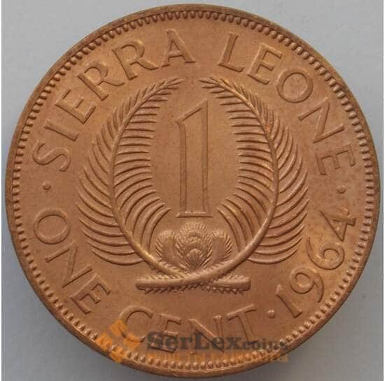 Сьерра-Леоне 1 цент 1964 КМ17 UNC (J05.19) арт. 16964
