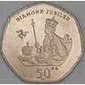 Мэн остров 50 пенсов 2012 КМ1488 UNC Бриллиантовый юбилей арт. 52118
