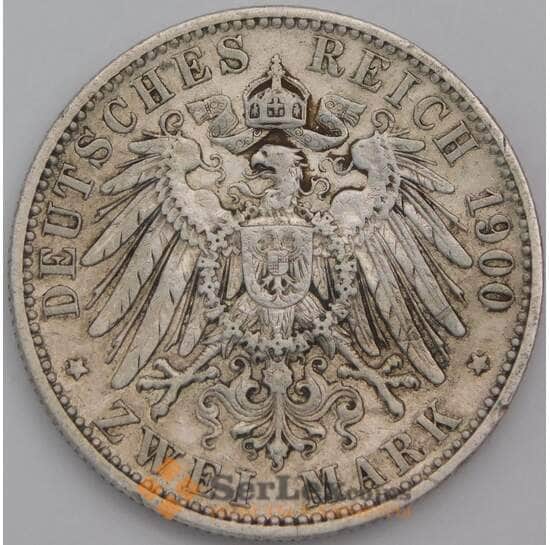 Германия Пруссия монета 2 марки 1900 КМ522 ХF арт. 44523