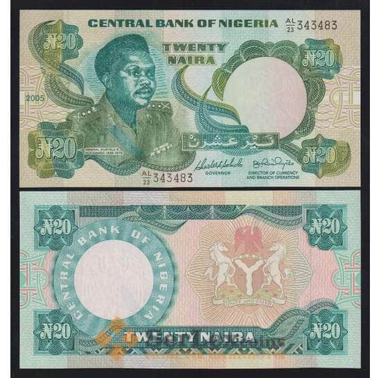 Нигерия 20 найра 2005 Р26j UNC арт. 52376