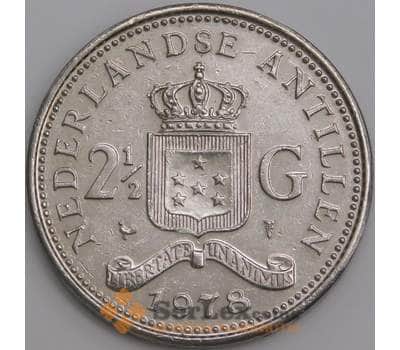 Нидерландские Антиллы монета 2 1/2 гульдена 1978 КМ19 AU арт. 47592