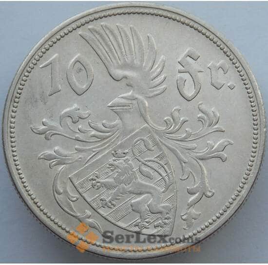 Люксембург монета 10 франков 1929 КМ39 XF арт. 14964