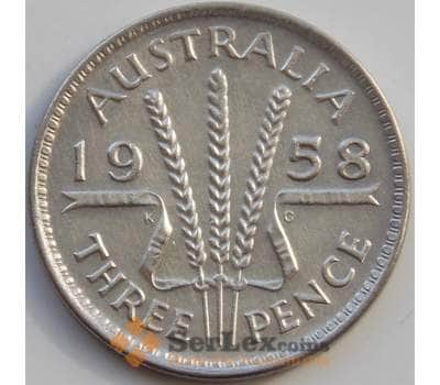 Монета Австралия 3 пенса 1955-1964 КМ57 XF-AU арт. 10118