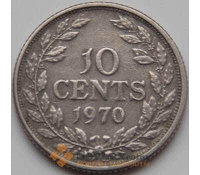 Монета Либерия 10 цент 1968-1987 КМ15а.2 VF арт. 7962