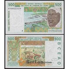 Западная Африка (Кот-Дивуар) 500 франков 1997 Р110Аg UNC арт. 49591