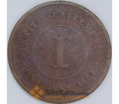 Стрейтс Сеттлментс 1 цент 1884 КМ9а G арт. 56657