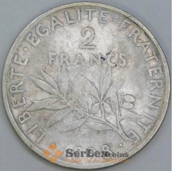Франция 2 франка 1898 КМ845 F арт. 57002
