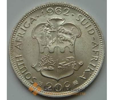 Монета Южная Африка ЮАР 20 центов 1962 КМ61 UNC арт. 8256