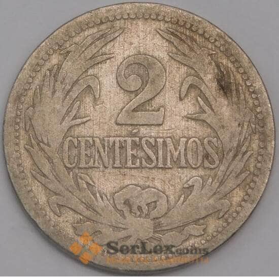 Уругвай 2 сентесимо 1909 КМ20 VF- арт. 40486
