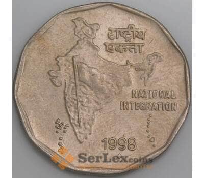 Индия монета 2 рупии 1998 КМ121.3 aUNC  арт. 47486