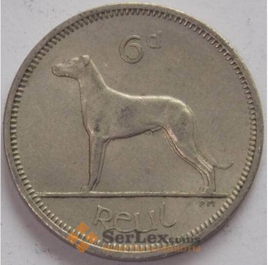 Ирландия 6 пенсов 1964 КМ13a AU Собака (J05.19) арт. 17758