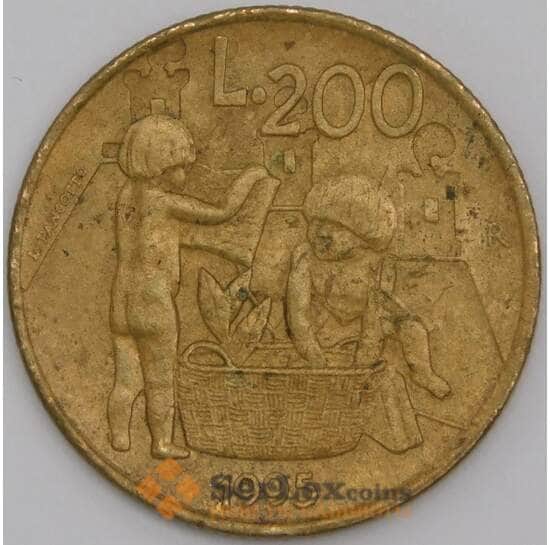 Сан-Марино монета 200 лир 1995 КМ329 VF Дети арт. 43922