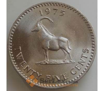 Монета Родезия 25 центов 1975 КМ16 aUNC арт. 14564