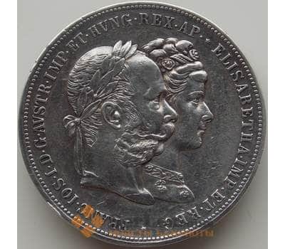 Монета Австрия 2 флорина 1879 X# M5 XF Серебряная свадьба (БСВ) арт. 12063