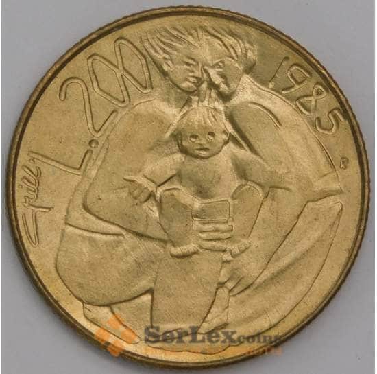 Сан-Марино монета 200 лир 1985 КМ180 UNC Борьба с наркотиками арт. 41577