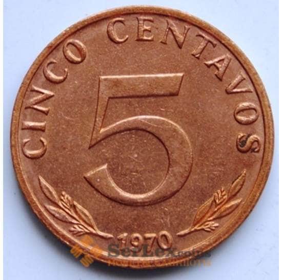 Боливия 5 сентаво 1970 КМ187 UNC арт. 6294