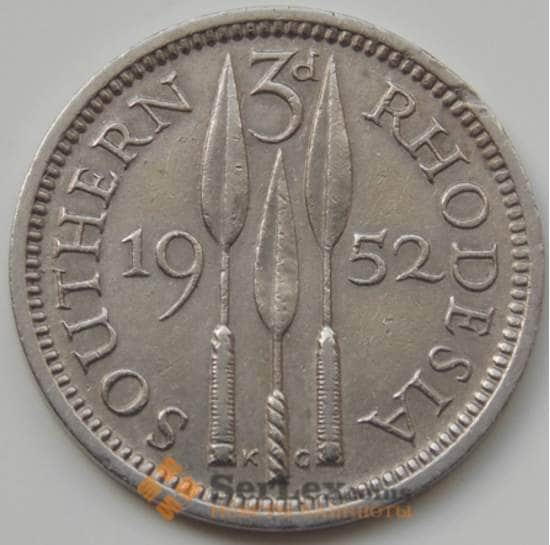 Южная Родезия 3 пенса 1952 КМ20 VF арт. 6604