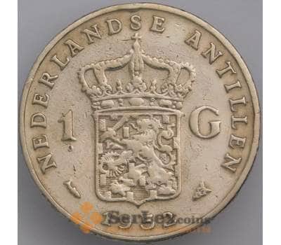 Монета Нидерландские Антиллы 1 гульден 1952 КМ2 VF Серебро арт. 18135