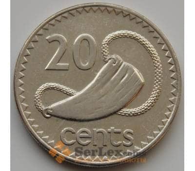 Монета Фиджи 20 центов 1990-2006 КМ 53а XF-AU арт. 8534