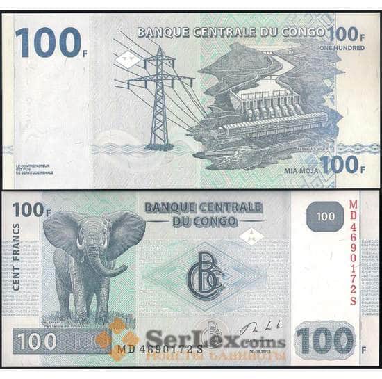 Конго 100 франков 2013 Р98 UNC арт. 21839