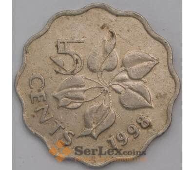 Монета Свазиленд 5 центов 1998 КМ48 VF арт. 38970