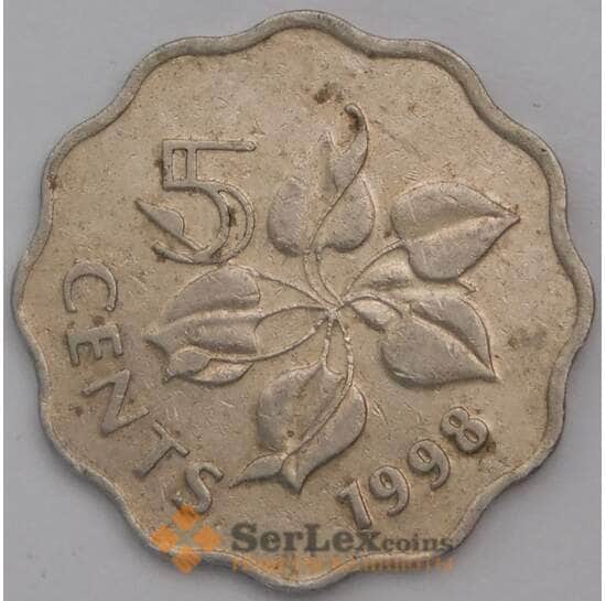 Свазиленд 5 центов 1998 КМ48 VF арт. 38970