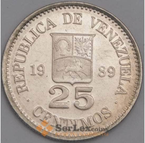 Венесуэла монета 25 сентимо 1989-1990 КМ50а UNC арт. 41391